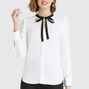 Draper James ruffle tuxedo top